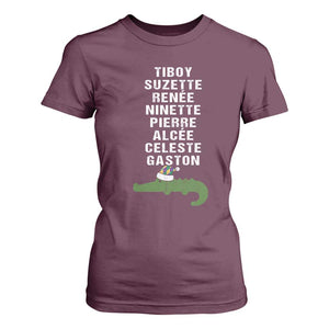 Funny Cajun Louisiana Christmas T Shirt For Women Eight Crocodiles New Orleans Santa TS11 Maroon Print Your Wear
