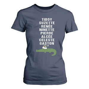Funny Cajun Louisiana Christmas T Shirt For Women Eight Crocodiles New Orleans Santa TS11 Navy Print Your Wear