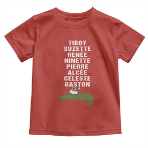 Funny Cajun Louisiana Christmas Toddler T Shirt Eight Crocodiles New Orleans Santa TS11 Red Print Your Wear