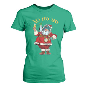 Funny Christmas Pirate Santa T Shirt For Women Yo Ho Ho Holiday Xmas Pirate TS11 Irish Green Print Your Wear