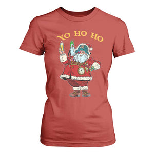 Funny Christmas Pirate Santa T Shirt For Women Yo Ho Ho Holiday Xmas Pirate TS11 Red Print Your Wear