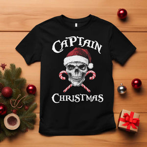 Funny Xmas Pirate Santa T Shirt Captain Christmas Skull Candy Canes TS11 Black Print Your Wear
