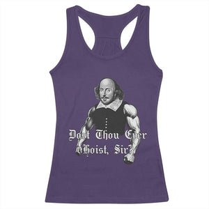 Funny Dost Thou Even Hoist Sir Gym Racerback Tank Top TS11 Purple Print Your Wear