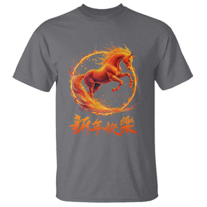 Year of The Fire Horse 2026 T Shirt Chinese Zodiac Lunar New Year TS11 Charcoal Print Your Wear