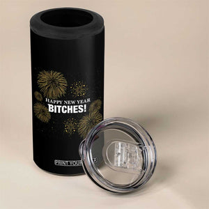 Funny Happy New Year Bitches 4 in 1 Can Cooler Tumbler NYE Party Fireworks TS11 Print Your Wear