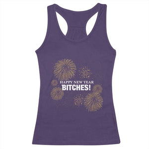 Funny Happy New Year Bitches Racerback Tank Top NYE Party Fireworks TS11 Purple Print Your Wear