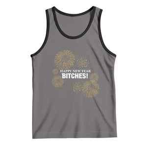 Funny Happy New Year Bitches Tank Top NYE Party Fireworks TS11 Deep Heather Black Print Your Wear