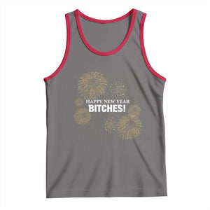 Funny Happy New Year Bitches Tank Top NYE Party Fireworks TS11 Deep Heather Red Print Your Wear