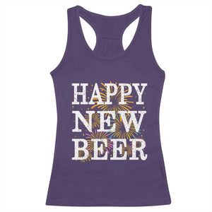 Funny Happy New Beer New Year Racerback Tank Top NYE Party Beer Lover Firework TS11 Purple Print Your Wear