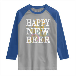Funny Happy New Beer New Year Raglan Shirt NYE Party Beer Lover Firework TS11 Sport Gray Royal Print Your Wear