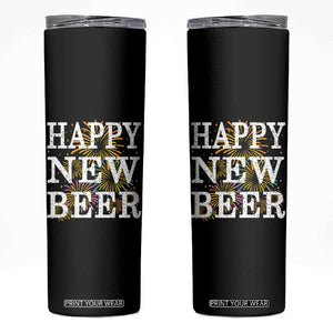 Funny Happy New Beer New Year Skinny Tumbler NYE Party Beer Lover Firework TS11 Black Print Your Wear