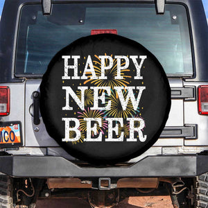 Funny Happy New Beer New Year Spare Tire Cover NYE Party Beer Lover Firework TS11 No hole Black Print Your Wear