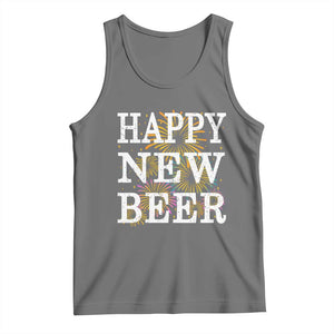 Funny Happy New Beer New Year Tank Top NYE Party Beer Lover Firework TS11 Black Heather Print Your Wear