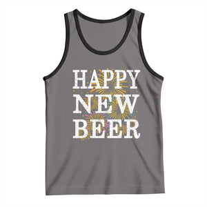 Funny Happy New Beer New Year Tank Top NYE Party Beer Lover Firework TS11 Deep Heather Black Print Your Wear