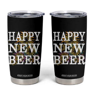 Funny Happy New Beer New Year Tumbler Cup NYE Party Beer Lover Firework TS11 Black Print Your Wear