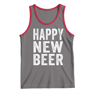 Funny Happy New Beers New Year Tank Top NYE Party Beer Lover TS11 Deep Heather Red Print Your Wear