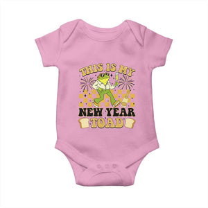 Funny New Years Eve Baby Onesie This Is My New Year Toad Frog Pun TS11 Light Pink Print Your Wear