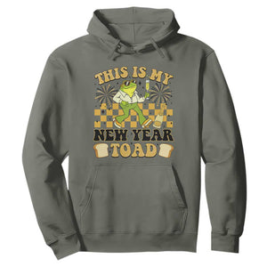 Funny New Years Eve Hoodie This Is My New Year Toad Frog Pun TS11 Military Green Print Your Wear
