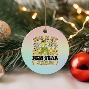 Funny New Years Eve Ceramic Ornament This Is My New Year Toad Frog Pun TS11 1pc Pastel Print Your Wear