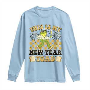 Funny New Years Eve Long Sleeve Shirt This Is My New Year Toad Frog Pun TS11 Light Blue Print Your Wear