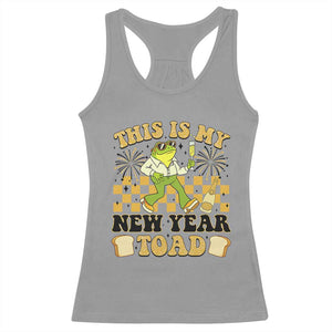 Funny New Years Eve Racerback Tank Top This Is My New Year Toad Frog Pun TS11 Sport Gray Print Your Wear