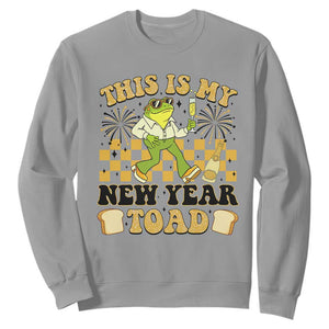 Funny New Years Eve Sweatshirt This Is My New Year Toad Frog Pun TS11 Sport Gray Print Your Wear