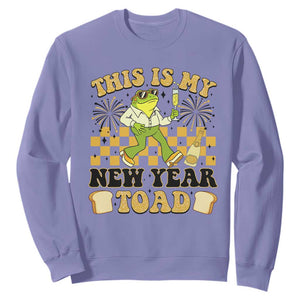 Funny New Years Eve Sweatshirt This Is My New Year Toad Frog Pun TS11 Violet Print Your Wear