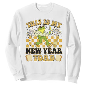 Funny New Years Eve Sweatshirt This Is My New Year Toad Frog Pun TS11 White Print Your Wear