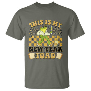 Funny New Years Eve T Shirt This Is My New Year Toad Frog Pun TS11 Military Green Print Your Wear