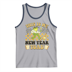 Funny New Years Eve Tank Top This Is My New Year Toad Frog Pun TS11 Athletic Heather Navy Print Your Wear