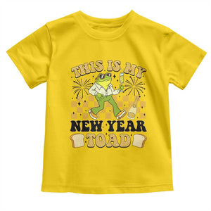 Funny New Years Eve Toddler T Shirt This Is My New Year Toad Frog Pun TS11 Daisy Print Your Wear