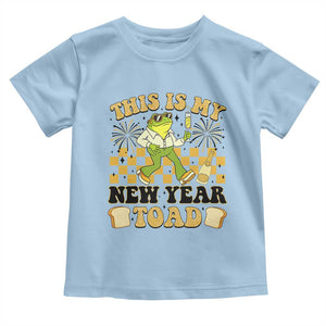 Funny New Years Eve Toddler T Shirt This Is My New Year Toad Frog Pun TS11 Light Blue Print Your Wear