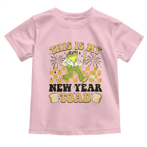 Funny New Years Eve Toddler T Shirt This Is My New Year Toad Frog Pun TS11 Light Pink Print Your Wear