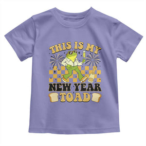 Funny New Years Eve Toddler T Shirt This Is My New Year Toad Frog Pun TS11 Violet Print Your Wear