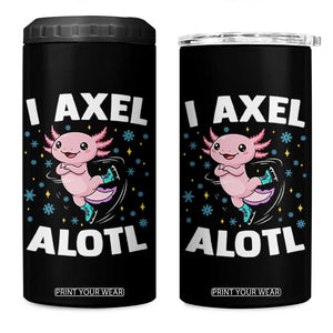 Funny Axolotl Ice Skating 4 in 1 Can Cooler Tumbler I Axel Alotl Winter Sport TS11 One Size: 16 oz Black Print Your Wear