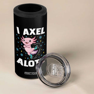 Funny Axolotl Ice Skating 4 in 1 Can Cooler Tumbler I Axel Alotl Winter Sport TS11 Print Your Wear