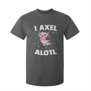 Funny Axolotl Ice Skating T Shirt For Kid I Axel Alotl Winter Sport TS11 Dark Heather Print Your Wear