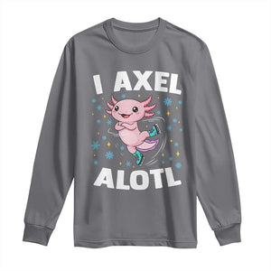 Funny Axolotl Ice Skating Long Sleeve Shirt I Axel Alotl Winter Sport TS11 Charcoal Print Your Wear