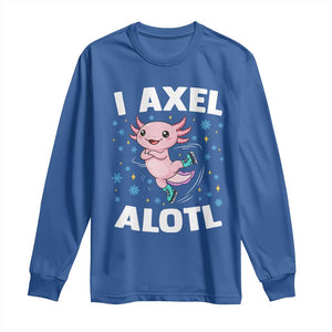 Funny Axolotl Ice Skating Long Sleeve Shirt I Axel Alotl Winter Sport TS11 Royal Blue Print Your Wear