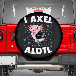 Funny Axolotl Ice Skating Spare Tire Cover I Axel Alotl Winter Sport TS11 Black Print Your Wear