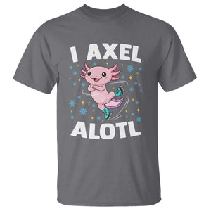 Funny Axolotl Ice Skating T Shirt I Axel Alotl Winter Sport TS11 Charcoal Print Your Wear