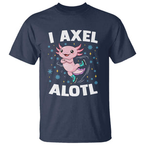 Funny Axolotl Ice Skating T Shirt I Axel Alotl Winter Sport TS11 Navy Print Your Wear