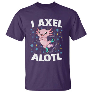 Funny Axolotl Ice Skating T Shirt I Axel Alotl Winter Sport TS11 Purple Print Your Wear