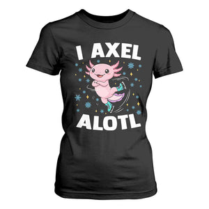 Funny Axolotl Ice Skating T Shirt For Women I Axel Alotl Winter Sport TS11 Black Print Your Wear
