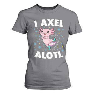 Funny Axolotl Ice Skating T Shirt For Women I Axel Alotl Winter Sport TS11 Charcoal Print Your Wear