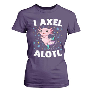 Funny Axolotl Ice Skating T Shirt For Women I Axel Alotl Winter Sport TS11 Purple Print Your Wear