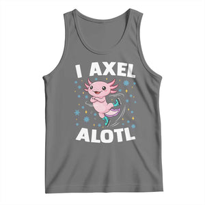 Funny Axolotl Ice Skating Tank Top I Axel Alotl Winter Sport TS11 Black Heather Print Your Wear