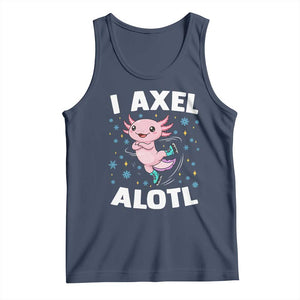 Funny Axolotl Ice Skating Tank Top I Axel Alotl Winter Sport TS11 Navy Print Your Wear