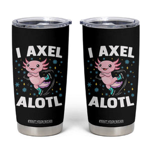 Funny Axolotl Ice Skating Tumbler Cup I Axel Alotl Winter Sport TS11 Black Print Your Wear