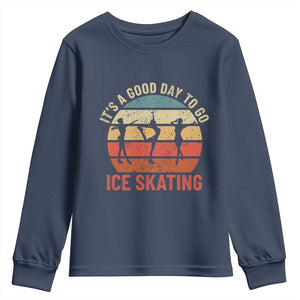 Funny It's A Good Day To Go Ice Skating Youth Sweatshirt TS11 Navy Print Your Wear